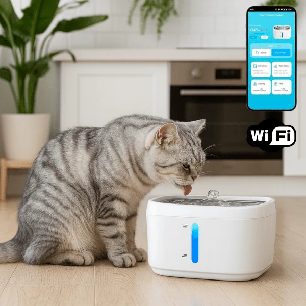 Fontaine à eau pour chat connectée - suivi contrôlé : AquaTech™