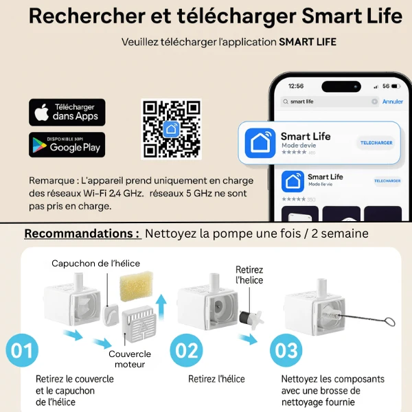 Fontaine à eau pour chat connectée - suivi contrôlé : AquaTech™
