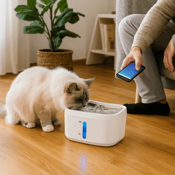 Fontaine à eau pour chat connectée - suivi contrôlé : AquaTech™