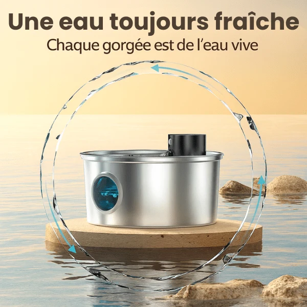 Fontaine à eau pour chat inox - sans fil et capteur : Vinox™