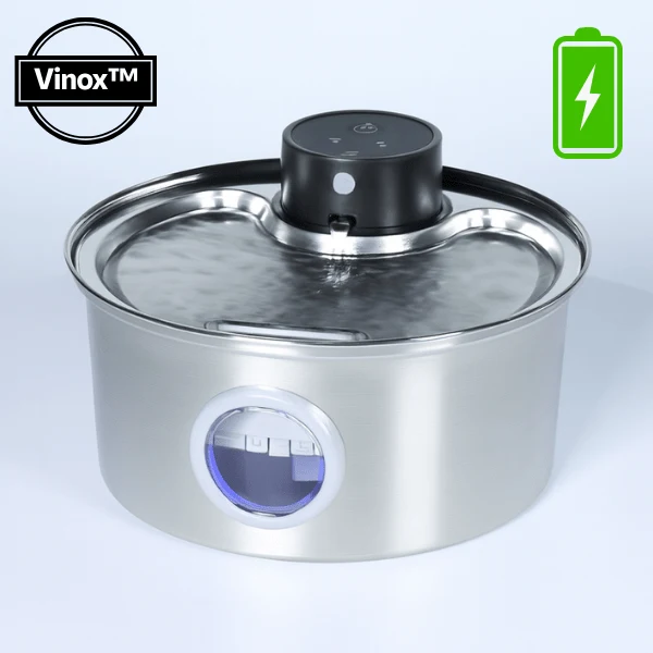 Fontaine à eau pour chat inox - sans fil et capteur : Vinox™