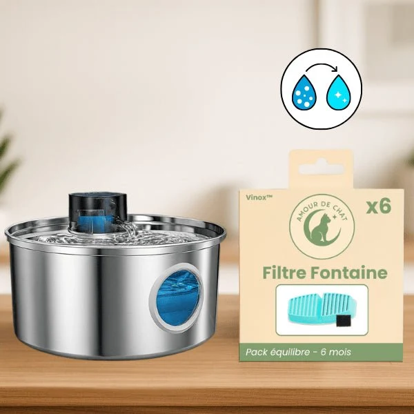 Fontaine à eau pour chat inox - sans fil et capteur : Vinox™