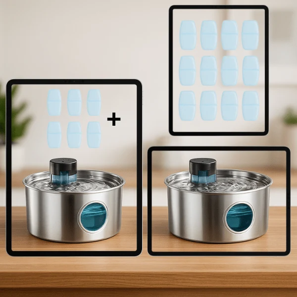 Fontaine à eau pour chat inox - sans fil et capteur : Vinox™