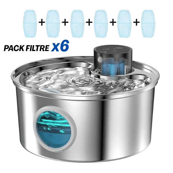 Fontaine à eau pour chat inox - sans fil et capteur : Vinox™