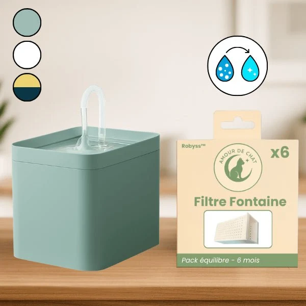 Fontaine a eau chat - robinet silencieuse filtrée - Robyss™