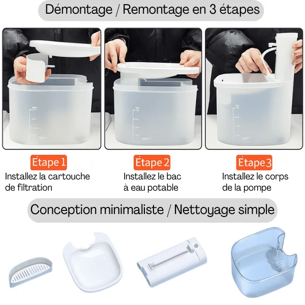 Fontaine à eau chat sans fil à capteur – DetectFlow™