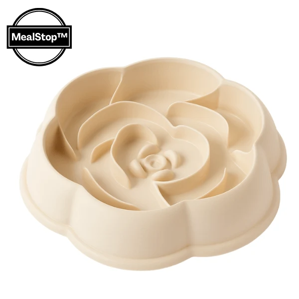 Gamelle anti glouton chaton - Relief pétales de rose - MealStop™