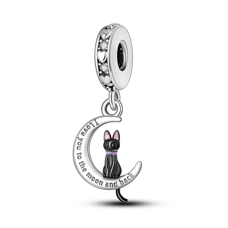 Pendentif chat sur la lune