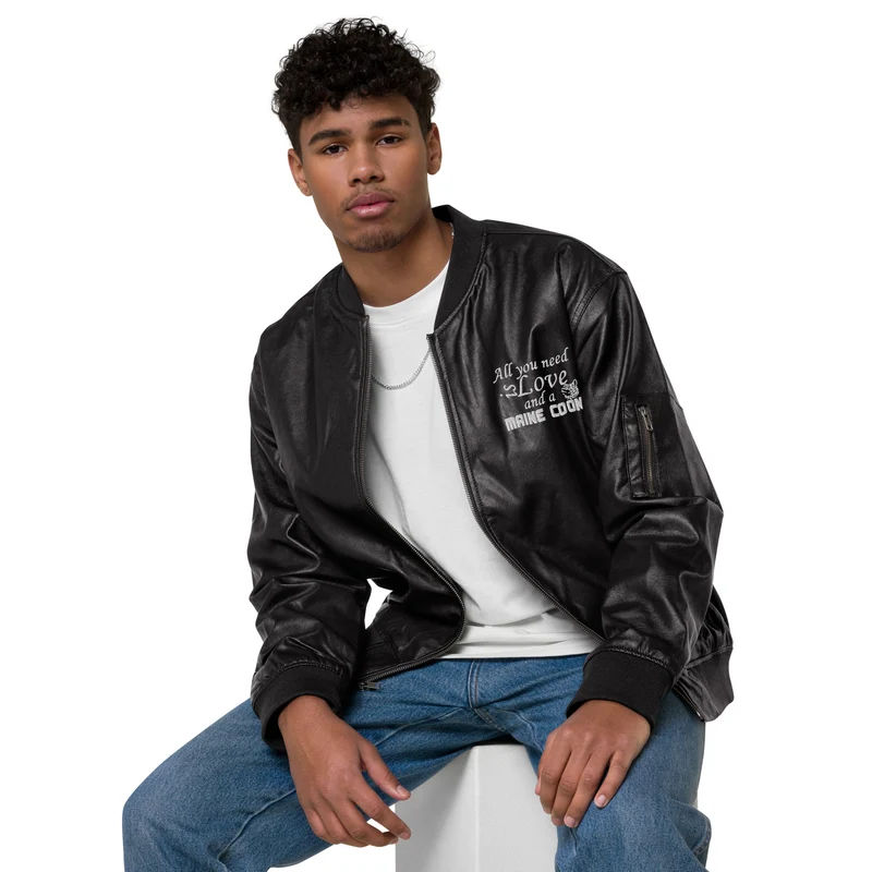 Veste Bomber en cuir Maine Coon