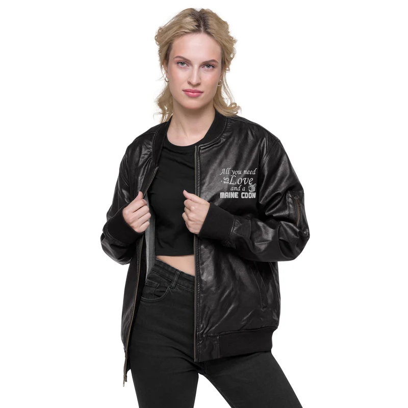 Veste Bomber en cuir Maine Coon