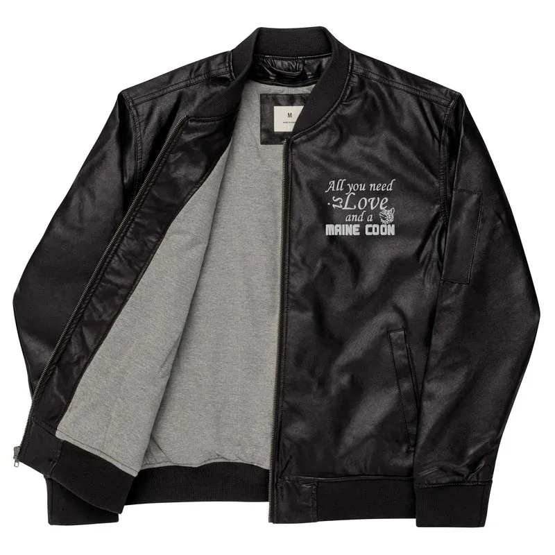 Veste Bomber en cuir Maine Coon