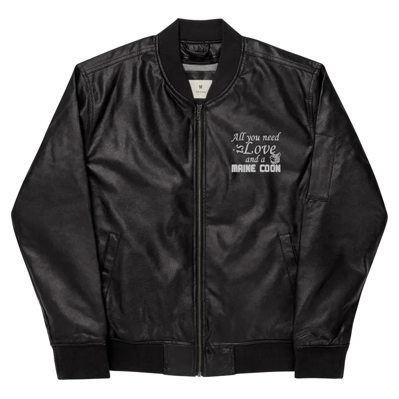 Veste Bomber en cuir Maine Coon
