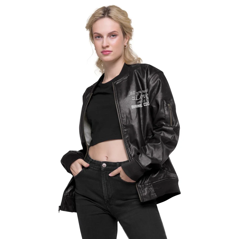 Veste Bomber en cuir Maine Coon