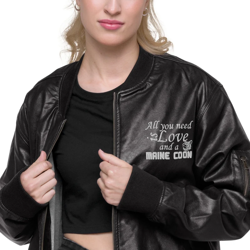 Veste Bomber en cuir Maine Coon