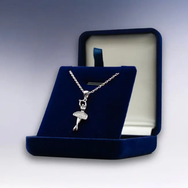 Collier Ballerine dans sa Boîte écrin bleue