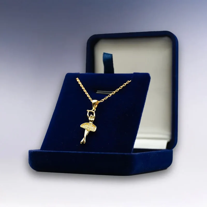 Collier Ballerine dans sa Boîte écrin bleue