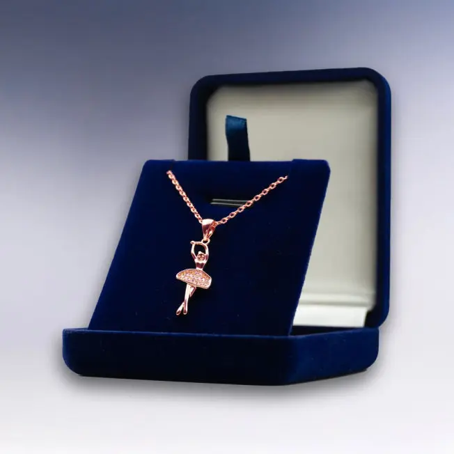 Collier Ballerine dans sa Boîte écrin bleue
