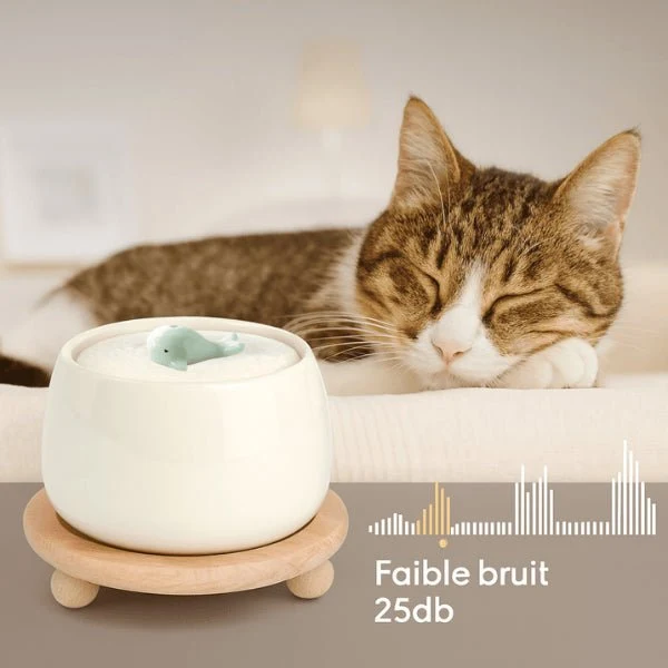 Fontaine à eau chat en céramique durable - NaturaFresh™
