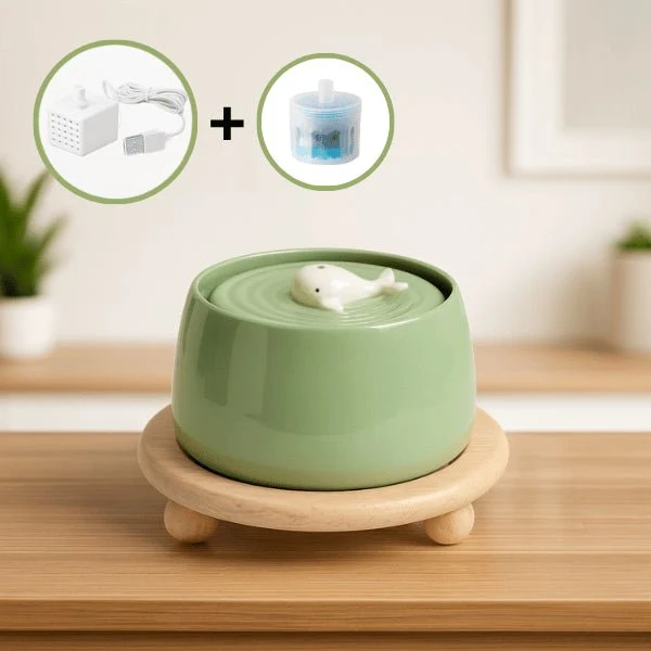 Fontaine à eau chat en céramique durable - NaturaFresh™