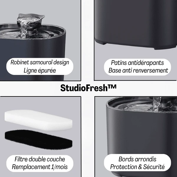 Fontaine eau chat à hydratation continue – Studiofresh™