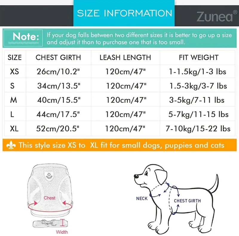 Harnais pour petit chien 6 kg