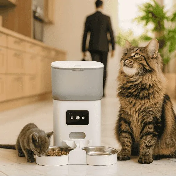 Distributeur automatique de croquettes chat - TwinBowl Feeder™