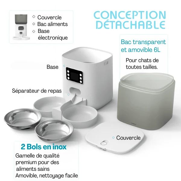 Distributeur automatique de croquettes chat - TwinBowl Feeder™