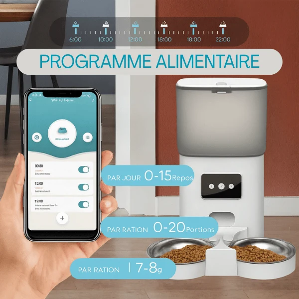 Distributeur automatique de croquettes chat - TwinBowl Feeder™
