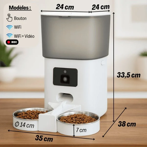 Distributeur automatique de croquettes chat - TwinBowl Feeder™