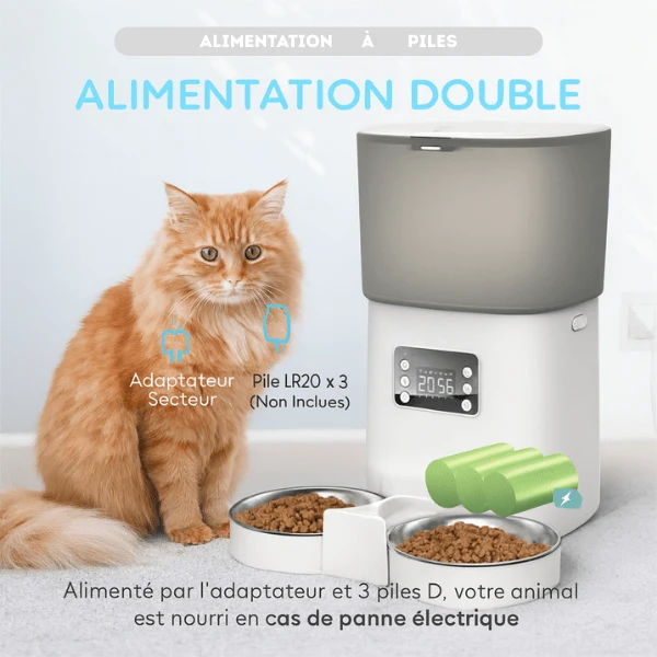 Distributeur automatique de croquettes chat - TwinBowl Feeder™