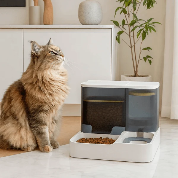 Distributeur croquettes pour chat - eau séparée - PurrCroq™