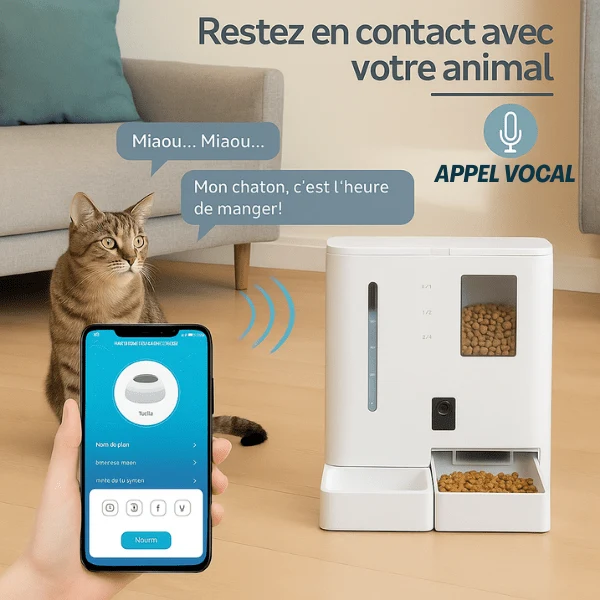 Distributeur de croquettes chat - automatique et eau - FullFeeder™