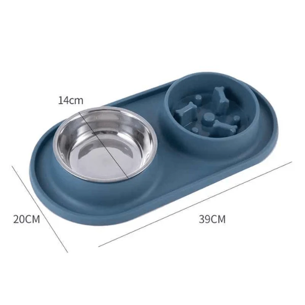 Gamelle anti-glouton chat - Double tapis anti salissures - Oxford Duo™