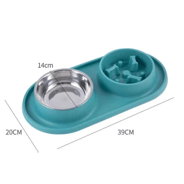 Gamelle anti-glouton chat - Double tapis anti salissures - Oxford Duo™
