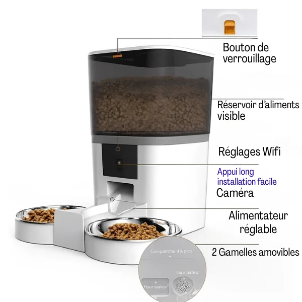 Distributeur croquette chat automatique - Station FullControl™ : 4 L et 6 L