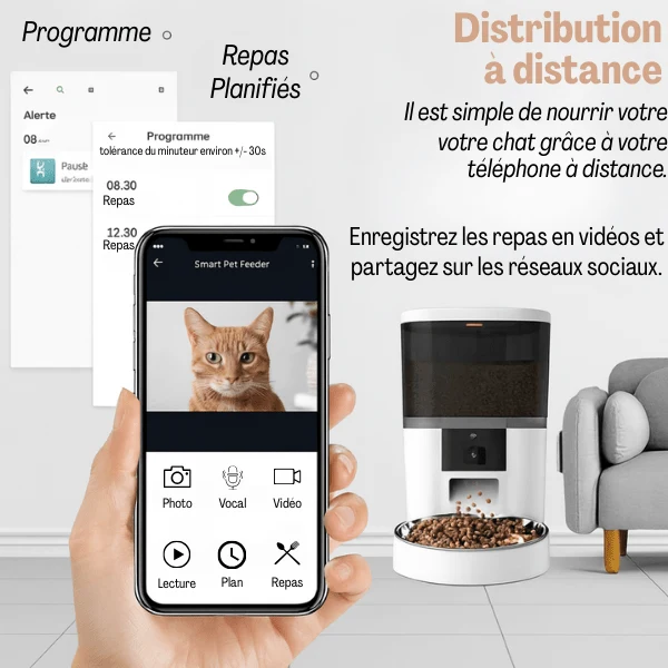 Distributeur croquette chat automatique - Station FullControl™ : 4 L et 6 L