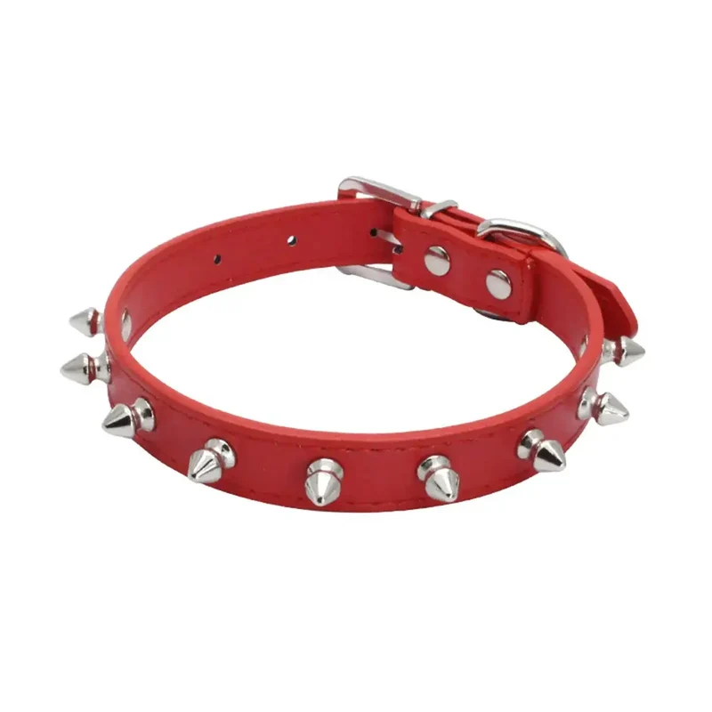 Collier chien cuir rouge