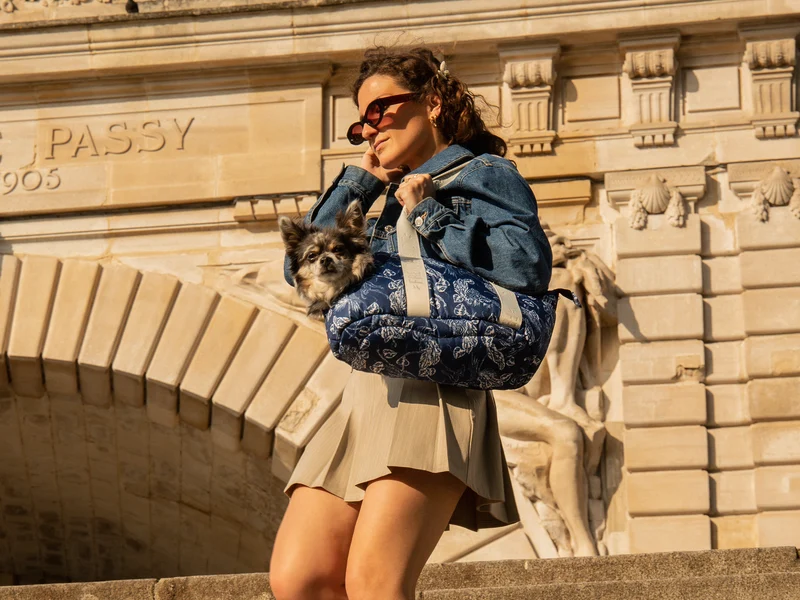 Sac pour chien, motif exotique