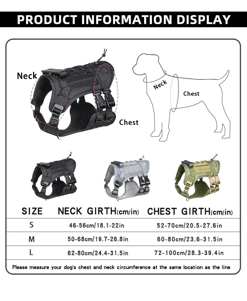 Harnais tactique militaire chien