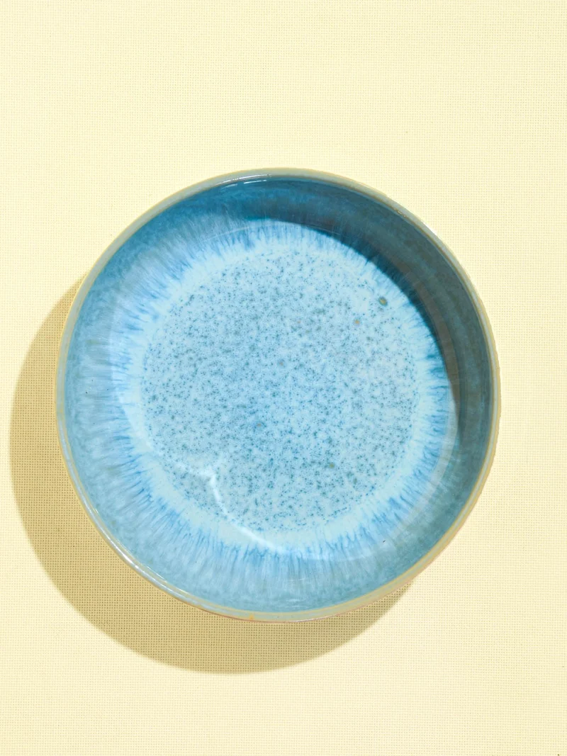 Plat de service rond | Bleu água