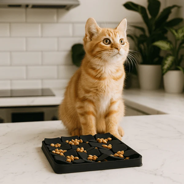 Gamelle anti glouton chaton - Éducative de fouille - MeowMeal™