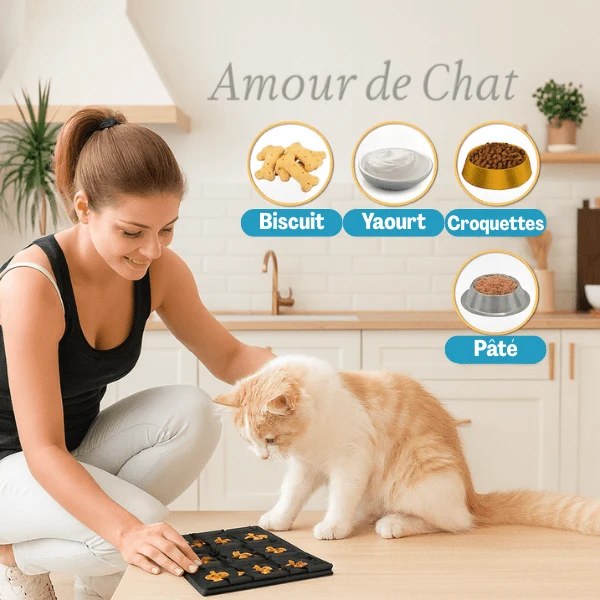 Gamelle anti glouton chaton - Éducative de fouille - MeowMeal™
