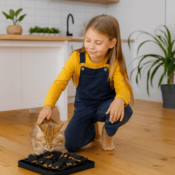 Gamelle anti glouton chaton - Éducative de fouille - MeowMeal™
