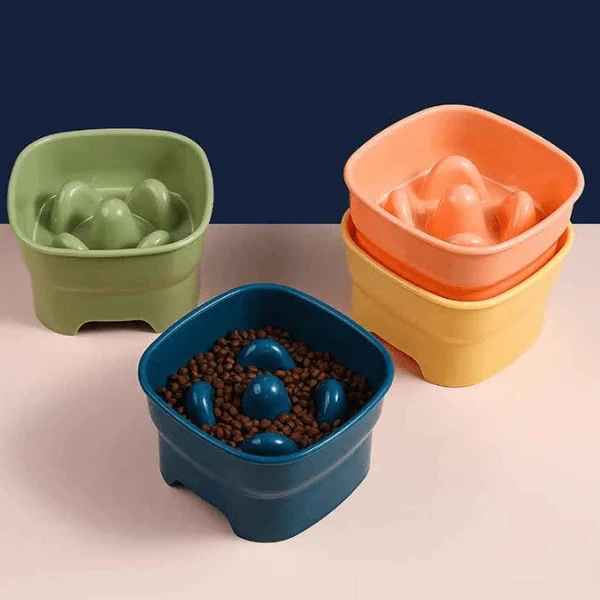 Gamelle anti glouton chaton - Surélevée à plots doux - SavourKitten™