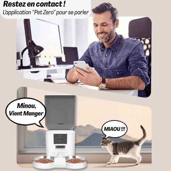 Distributeur croquette chat automatique 8L - MegaFeeder Control™