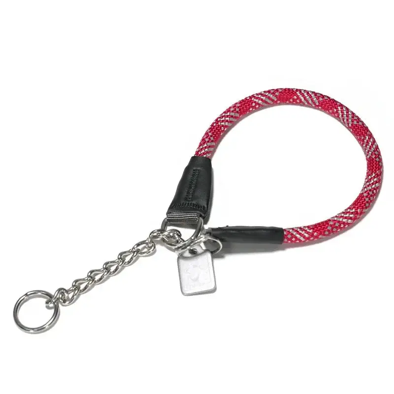 Collier étrangleur chien style corde rouge