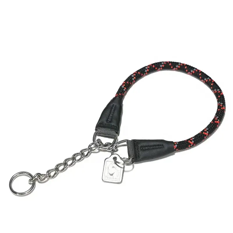 Collier étrangleur chien style corde noir