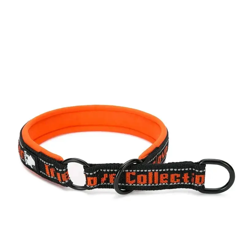 Collier étrangleur chien trulove orange et noir