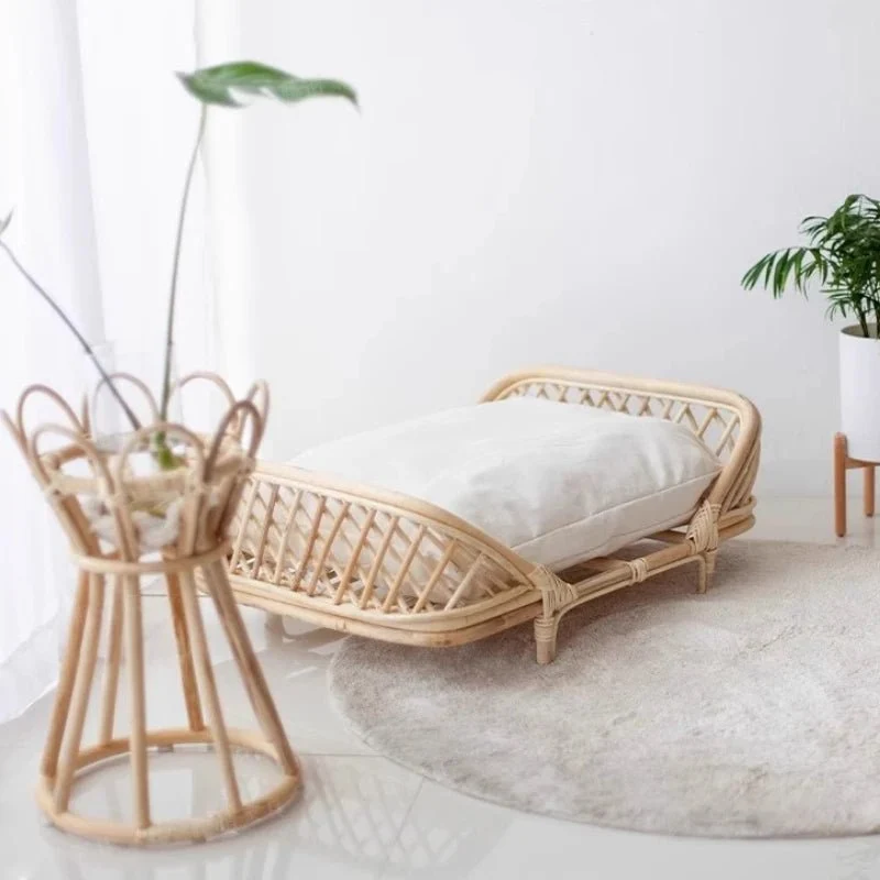 Panier pour chien en rotin