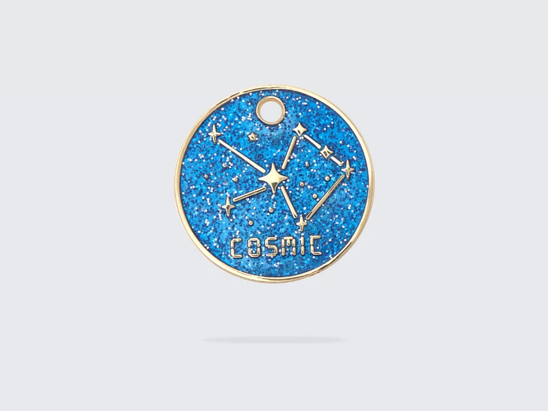 Médaille à paillettes pour chien